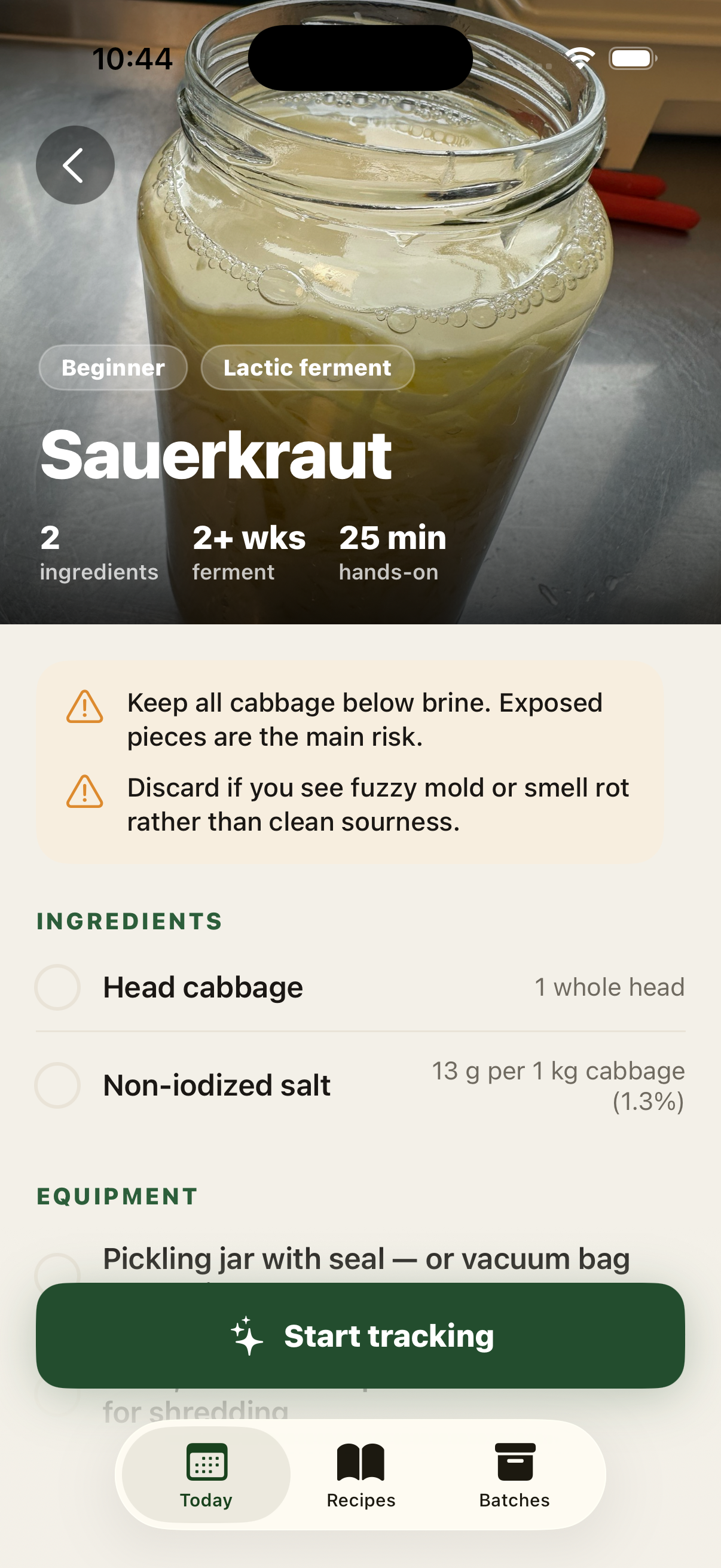 Madre app — recipe detail